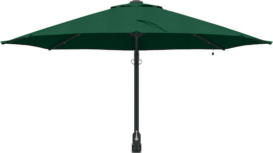 Wall Mounted Circular Metal Green Parasol F2.48xH1.48m