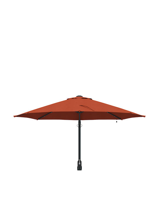 Wall Mounted Circular Parasol Metal Orange Diameter 2.48m Height 1.48m