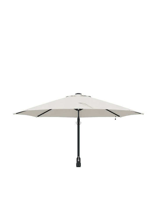 Wall Mounted Circular Aluminum Beige Parasol Φ2.48xH1.48m