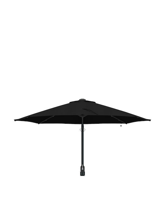 Wandmontierter Rundschreiben Aluminium Garten- und Terrassen-Sonnenschirm Schwarz F2.48xY1.48m