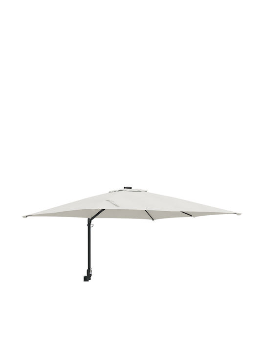 Square Aluminum Floor Parasol Beige with Valance 2.5x2.5m