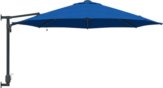 Wandmontierter Rundschirm aus Aluminium Blau Φ2.48xH1.48m