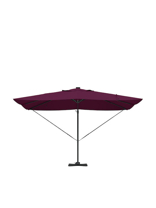Hängender Aluminium-Burgunder Garten- und Terrassen-Sonnenschirm 2,65x2,65xHöhe 2,65 m