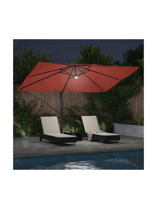 Hanging Circular Aluminum Orange Parasol Φ1xY2.65m