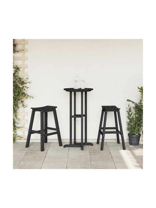 Bar Set for Small Outdoor Spaces 3 Pieces Black