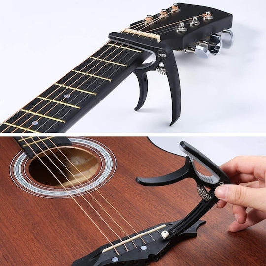 60-teilige Zubehörteile für Gitarre Stimmgerät Capo Saitenwickler Gitarrensaiten Nägel Plektren Fingerprotektoren Krallenplektren