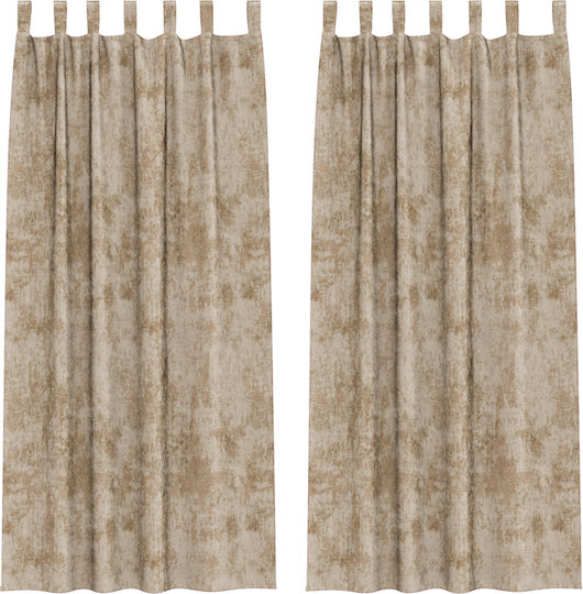 vidaXL Set of Window Curtains with Ecru Tab Top 140x260cm