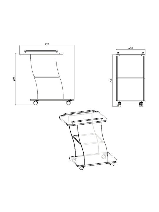 Desk Vena Wooden Sonoma 75x40x71cm