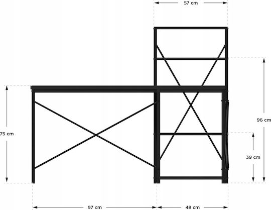 Birou Leader Din Lemn Negru 145x50x75 cm