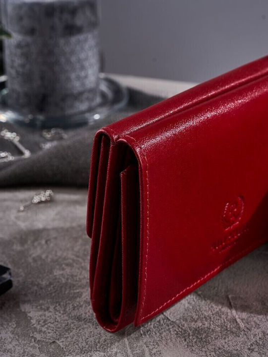Small Leather Women's Wallet with RFID Red