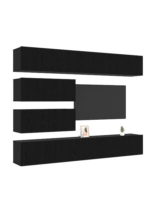 Living Room TV Unit Black Oak L100xW30xH30cm