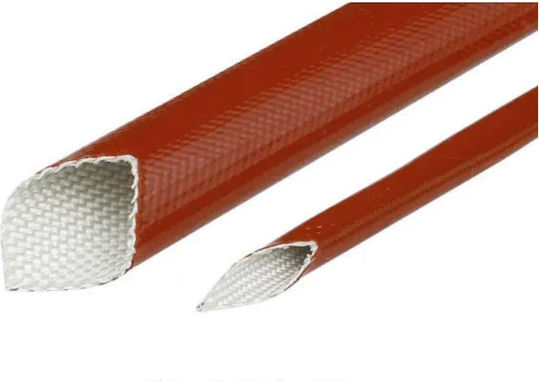 Heat Resistant Fiberglass Cable Protector 105°C PVC Coating Ø12mm Red 1 Meter
