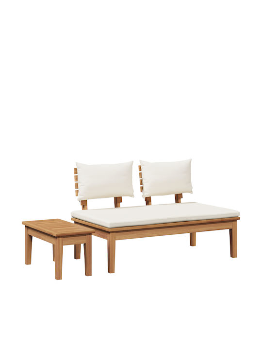 Bench Outdoor Wooden with Pillows 60x27.5x30cm