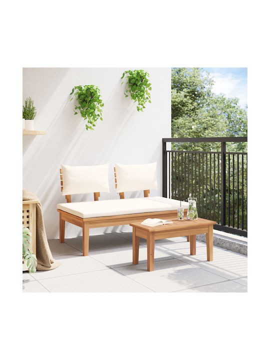 Bench Outdoor Wooden with Pillows 60x27.5x30cm