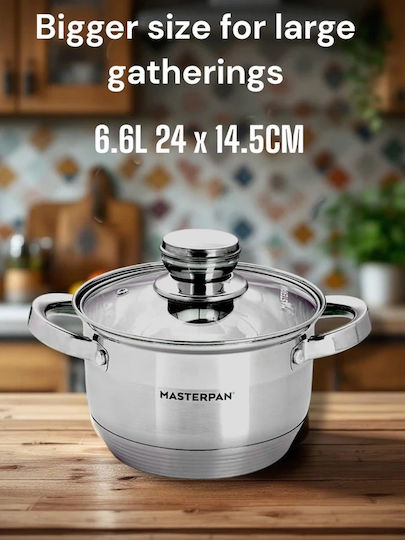 Masterpan Σετ Κατσαρόλες από Ανοξείδωτο Ατσάλι 12τμχ