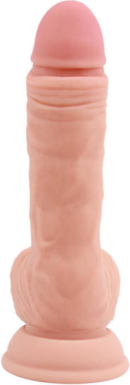 Chisa Novelties Pure Naturally Seminude Commander Liquid Silicone Dual-Density Realistic Dildo Ρεαλιστικό Dildo με Όρχεις και Βεντούζα Flesh 19cm
