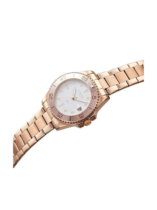 Strand by Obaku Women's Watch with Pink Gold Metal Bracelet