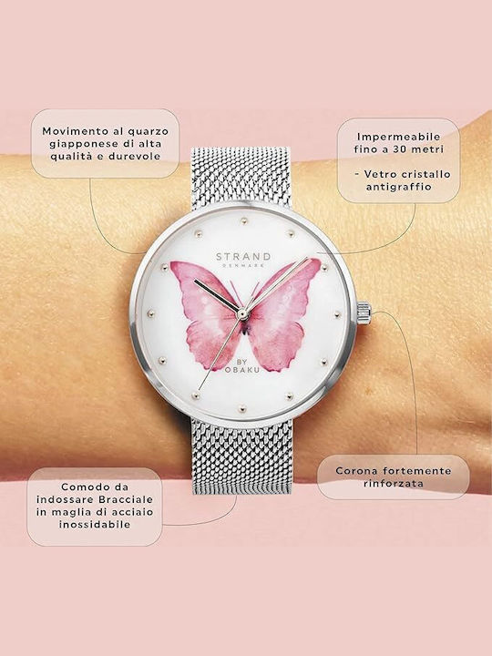 Strand by Obaku Women's Watch with Silver Metal Bracelet
