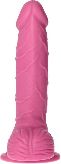Toyz4lovers Dildo realist cu Testicule și Ventuză Fuchsia 21.5cm
