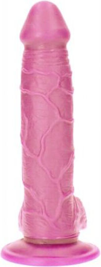 Toyz4lovers Dildo realist cu Testicule și Ventuză Fuchsia 21.5cm