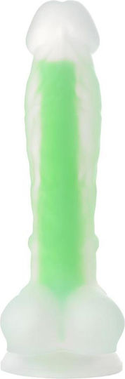 ToyFa Beyond Dick Glow Ρεαλιστικό Dildo με Όρχεις και Βεντούζα Πράσινο