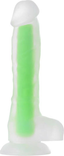 ToyFa Clark Glow Ρεαλιστικό Dildo με Όρχεις και Βεντούζα Πράσινο