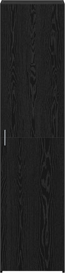 Office Storage Cabinet Wooden Black Oak 45x42.5x185cm