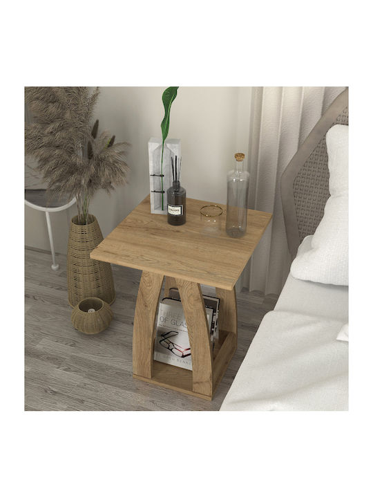 Square Side Coffee Table Deros Wooden Sepet Oak W45xL45xH56cm