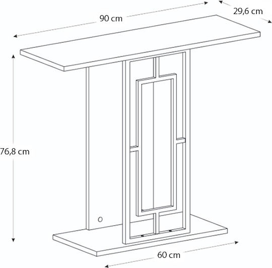 Alderas Конзолна маса от Дърво & Метал White - Travertine - Gold Д90xШ29.6xВ76.8cm