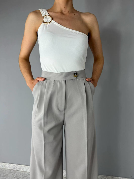 Damen Bluse mit einem Schulter White