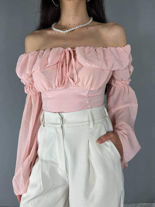 Damen Sommer Crop Top Pink