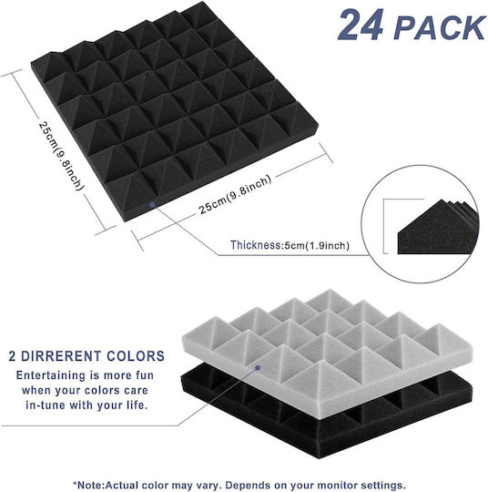 Set of Sound Absorbing (24pcs) 25cm x 25cm x 50mm