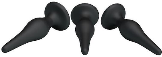 Pretty Love Bottom Begginer's Anal Kit Silicone Plugs Πρωκτική Σφήνα Μαύρη