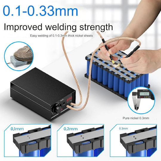 Mașină De Sudură Prin Puncte Dual Pulse 8000 W Portabil 10-90 Niveluri Afișaj 0.1 Mm 0.3 Mm Bandă De Nichel Baterie Fier De Lipit Seesii