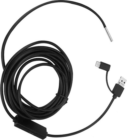 Industrielle Endoskopkamera 3,9 Mm Inspektionskamera Hd 1280 X 720 3,5 M Semi-flexibles Usb Kabel 6 LEDs Einstellbare Helligkeit 70-Grad Weitwinkel Ip67 Wasserdicht Kompatibel mit Android Pc