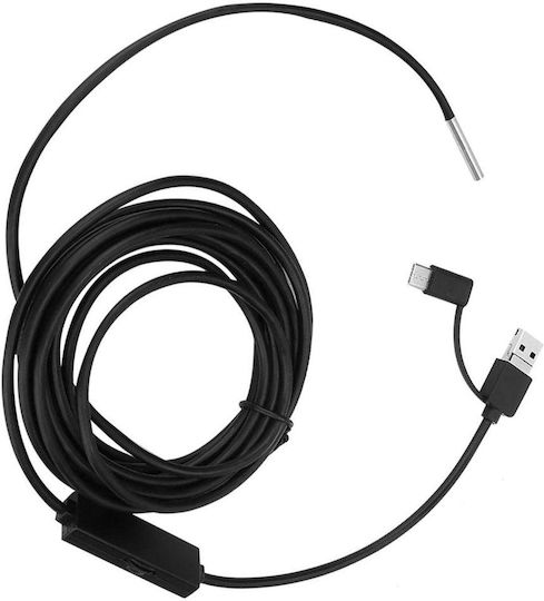 Industrielle Endoskopkamera 3,9 Mm Inspektionskamera Hd 1280 X 720 5 M Semi-flexibles Usb Rohr 6 LEDs Einstellbare Helligkeit 70-Grad Weitwinkel Ip67 Wasserdicht Kompatibel mit Android Pc