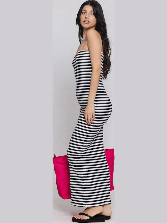 Summer Maxi Dress Black/White