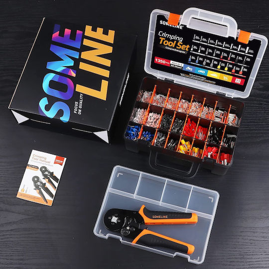 Connector Pin Crimping Tool Set 1350 Conductor Terminals 0.5-10 Mm² 24 Types Professional Storage Transport Case
