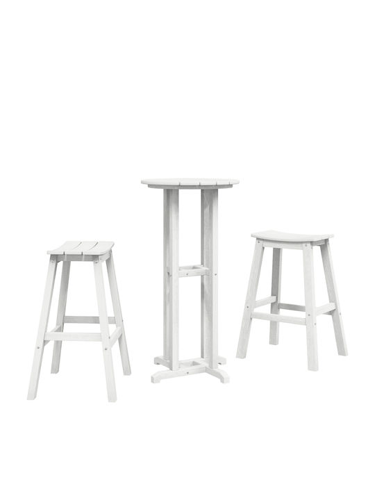 vidaXL Bar Set for Small Outdoor Spaces 3 Pieces White