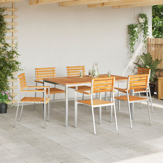 Garten- und Outdoor-Möbelsets 7 Stück Braune für Außenbereich
