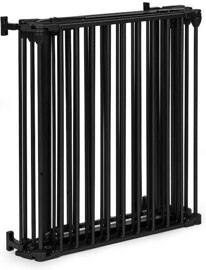 Pliabil Ușă de siguranță Montaj simplu din Metal în Culoare Negru 300x74cm 1buc
