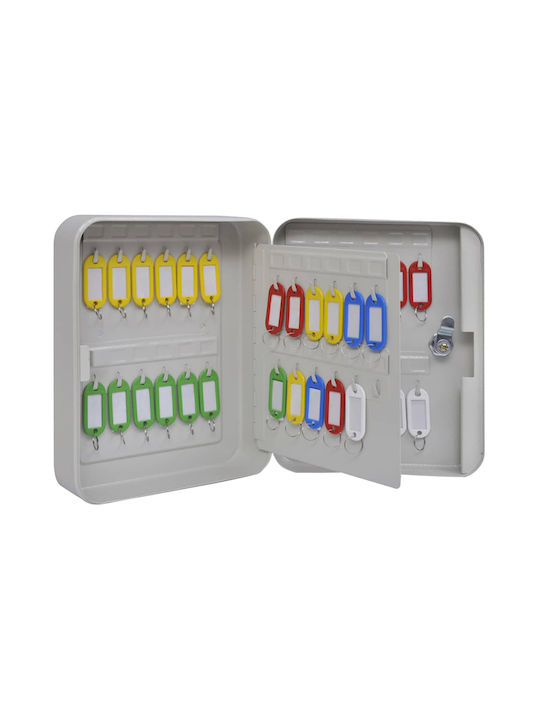 vidaXL Agățătoare Chei De Perete Metalică 48 Compartimente Cu Încuietoare 20x7.5x25cm
