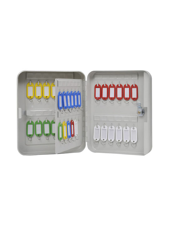 vidaXL Agățătoare Chei De Perete Metalică 48 Compartimente Cu Încuietoare 20x7.5x25cm