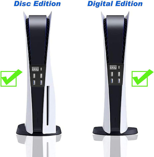 Hub Playstation 5 5 Porturi Adaptor de Transfer de Date Viteză Mare 2 Porturi Usb 2.0 2 Porturi Usb 3.0 1 Port Type C Ps5 Disc Digital Edition