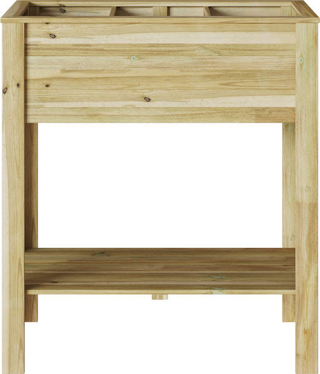 vidaXL Raft pentru ghiveci Lemn Verde / Bej 85bucx46bucx94buccm.