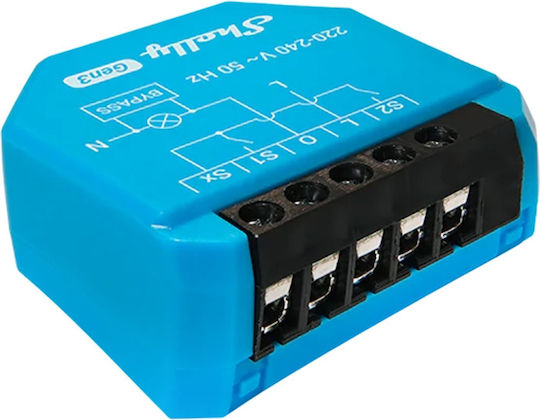 Shelly 1L Gen3 Smart Switch 1 Καναλιού Wi-Fi, Bluetooth & RF (χωρίς Ουδέτερο)