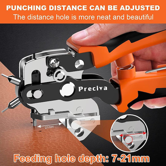 Pliere Profesionale de Șurubelnițe Rotative 2-4.5 Mm Adâncime Reglabilă 7-21 Mm Transmisie cu Manetă Pentru Piele Țesătură Carton Preciva