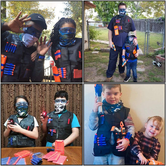 Set 2 Veste Compatibile Nerf N-strike Elite Series Vesta Tacticele Măști 100 Săgeți de Spumă 2 Brățări Magazii