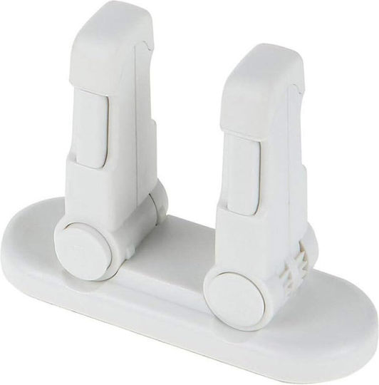 Door Safety Lock with Sticker made of Plastic in White Color 5x5x5εκ. 2pcs