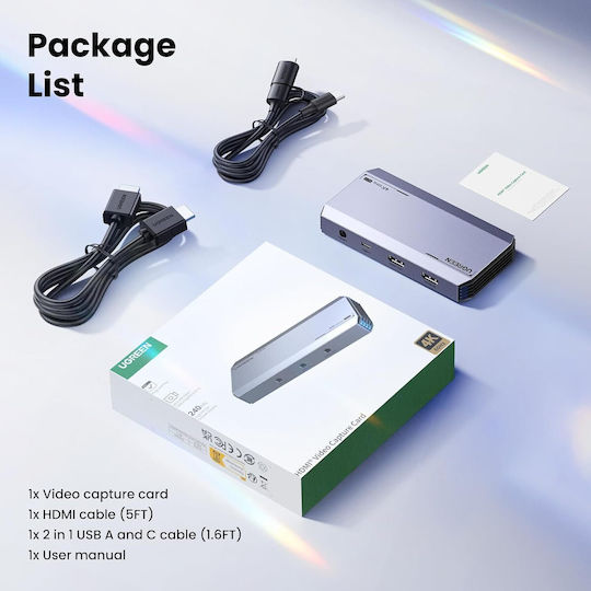 Placă De Captură Video 4k@60hz HDMI Video Grabber Ieșire Loop HDMI USB-C Ieșire HDR VRR 3 X Jack 3.5 Mm Plug And Play Compatibil PC MacBook Smartphone iPad Laptop Consolă Cameră